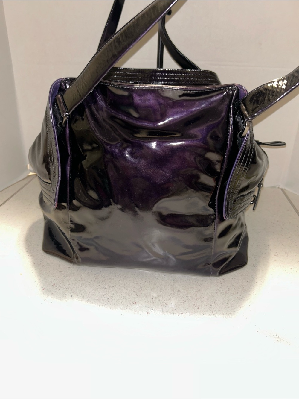 Salvatore Ferragamo Purple Patent Leather Tote